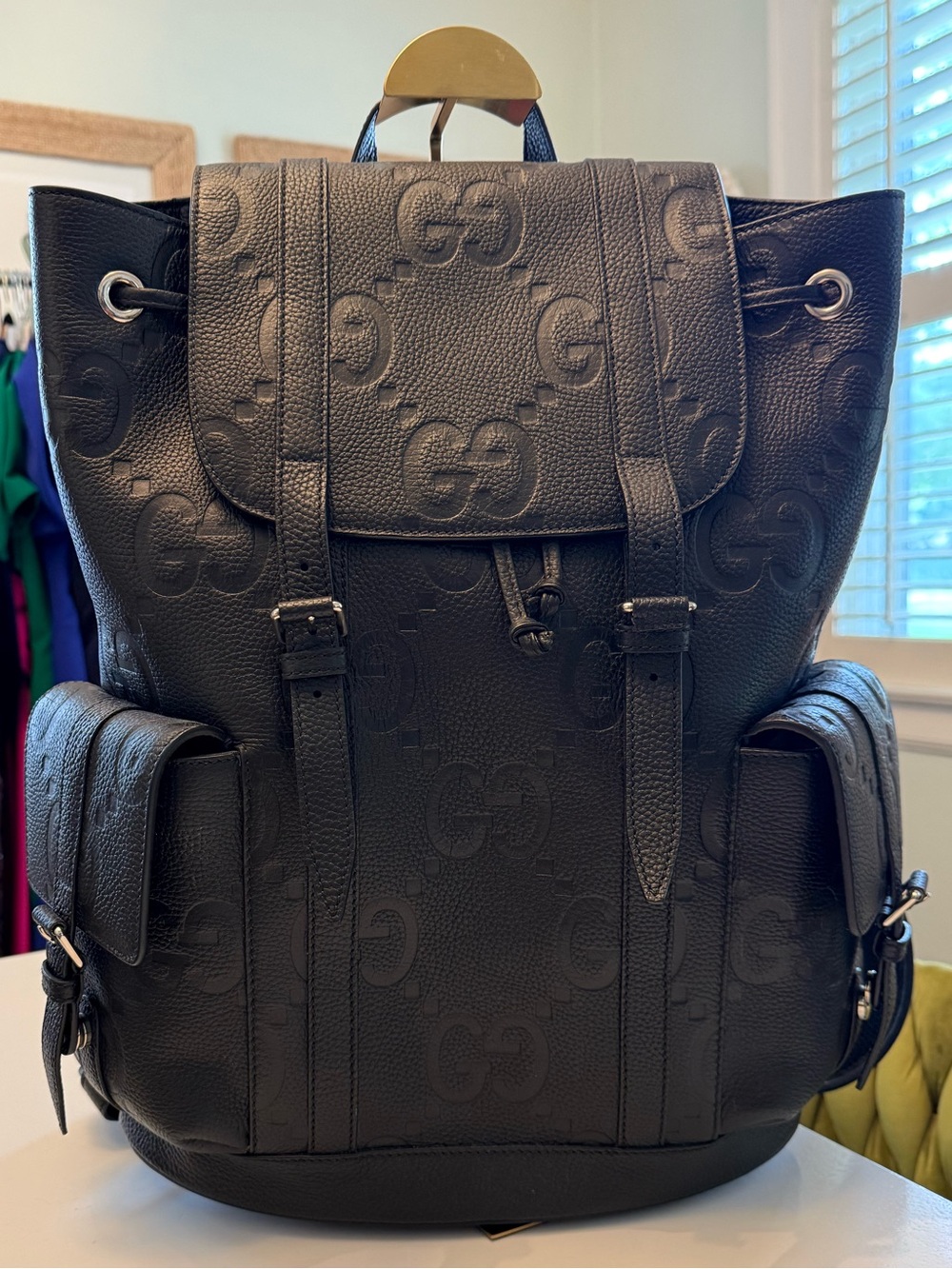 Gucci Jumbo GG Leather Travel Backpack